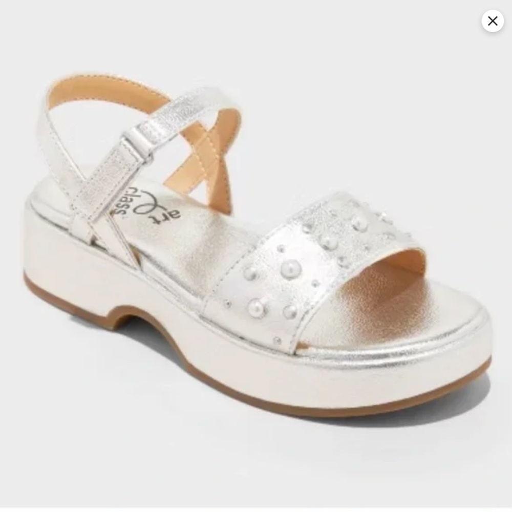 Art Class Girls Silver Sandals Size 3